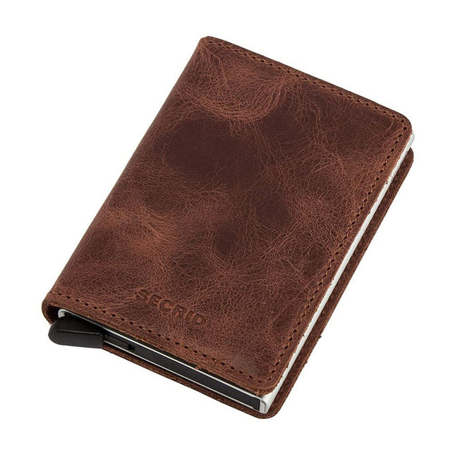 Secrid - Slim Wallet Genuine Vintage Leather RFID Safe Card Case 12 Cards SV-...
