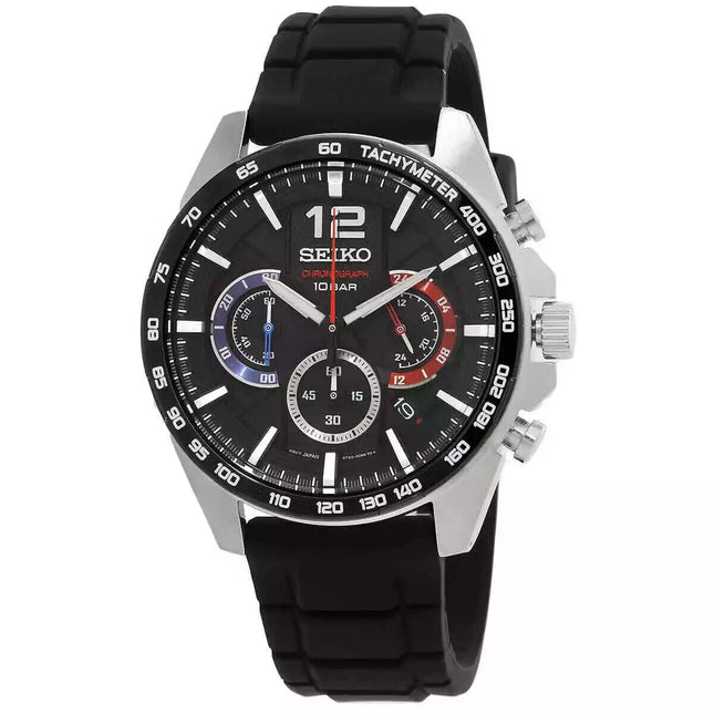 Seiko Men's Essentials Chronograph Quartz Black Dial Watch - SSB347P1 NEW