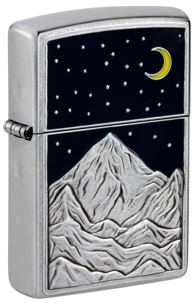 Zippo Mountain Emblem Street Chrome Pocket Lighter 48632-103782