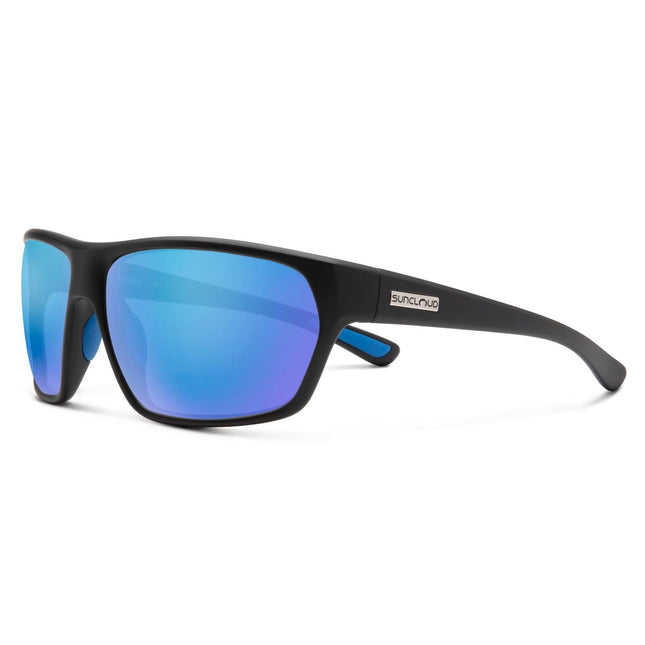 Suncloud Boone Sunglasses Unisex Matte Black Polarized Blue Mirror Lenses