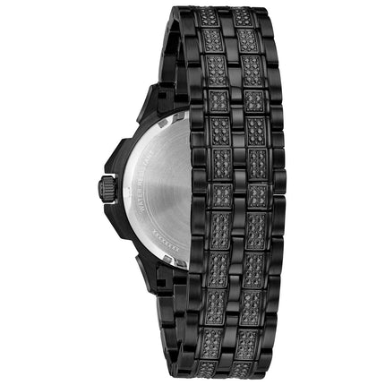 Bulova Men's Crystals Octava Black Ion Plated Quartz Watch 98C134