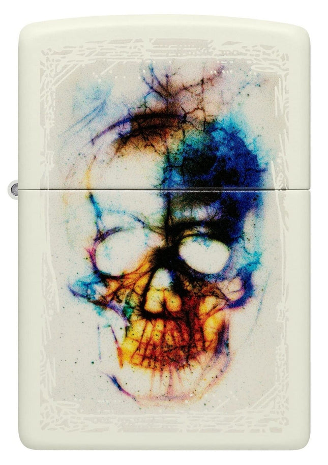 Zippo Skull Print Design Glow in The Dark Matte Pocket Lighter