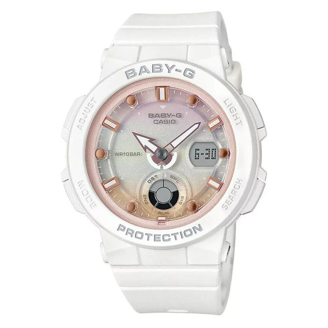 Casio Ladies Baby-G Digital Quartz White Resin Watch - BGA-250-7A2DR