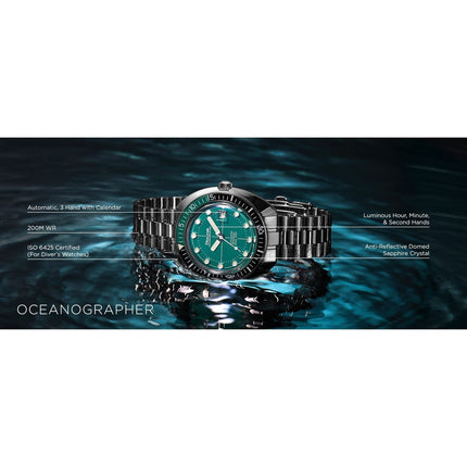 Bulova Men's Oceanographer Automatic Watch, Green Dial 96B322