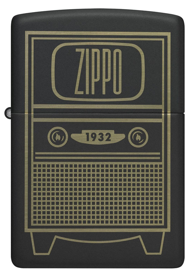 Zippo Vintage TV Design Black Matte Pocket Lighter 48619-104173