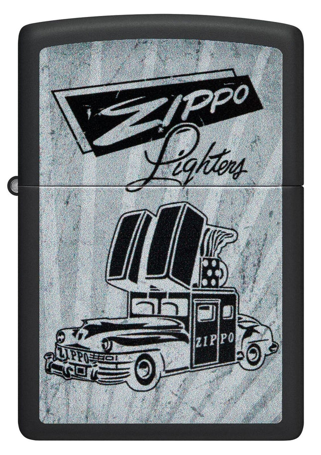 Zippo Car Design Black Matte Pocket Lighter 48572-103763