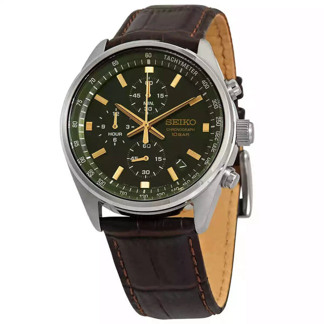 Seiko Men's Core Chronograph Quartz Green Dial Watch - SSB385P1