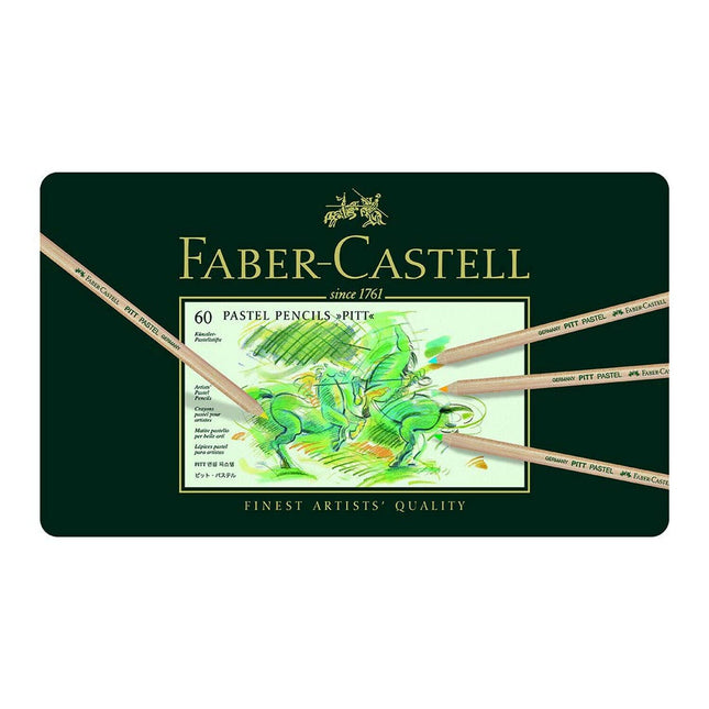 Faber-Castel FC112160 Pitt Pastel Pencils in A Metal Tin (60 Pack), Assorted