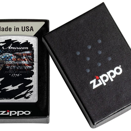 Zippo Buckwear Design Eagle Flag Street Chrome Pocket Lighter 48633-103783