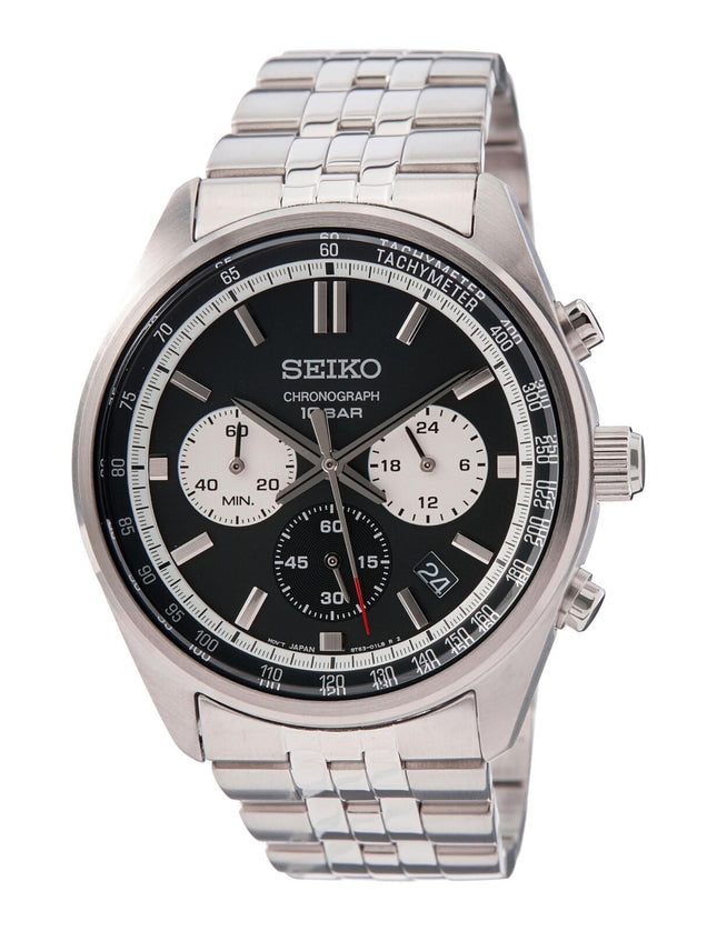 Seiko Men's Chronograph Quartz Black Dial Watch SSB429P1