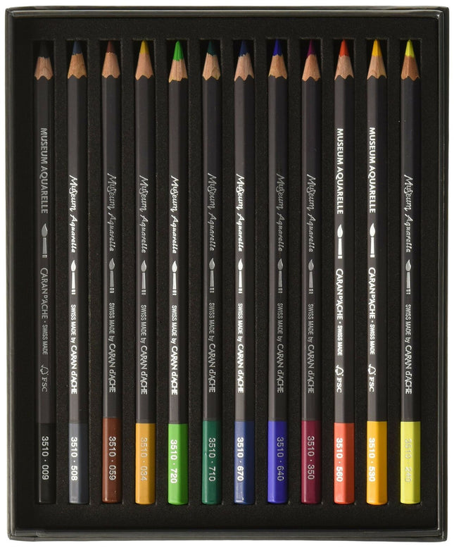 Caran D'ache Museum Aquarelle Pencil Set Museum Intro set - 12 colors 3510.312