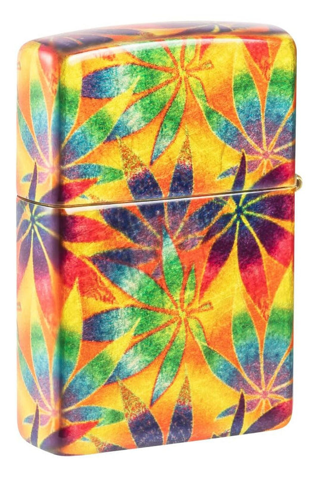 Zippo Cannabis Design 540 Tumbled Brass Pocket Lighter