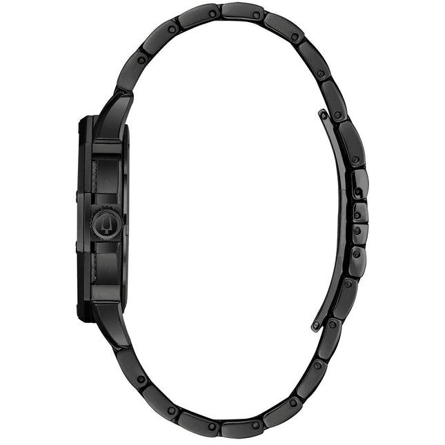 Bulova Men's Crystals Octava Black Ion Plated Quartz Watch 98C134