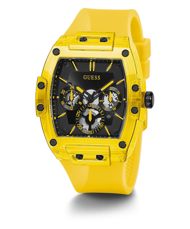 Guess Men's Phoenix 41.5mm Yellow Silicone Quartz Watch - GW0203G6