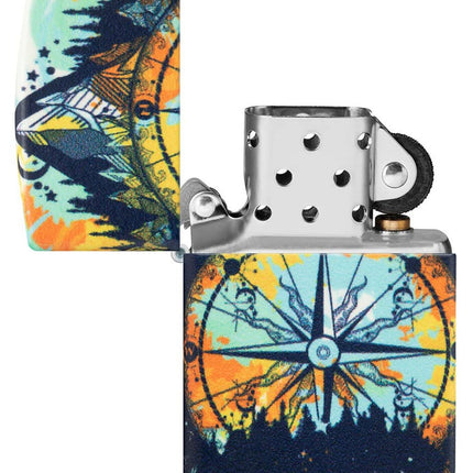 Zippo Compass Mountain Design 540 Color Glow in The Dark Lighter 49805-094334