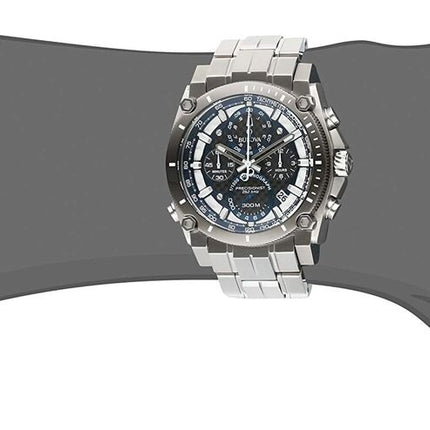 Bulova Men's Precisionist Stainless Steel and Grey Ion-Plated 8-Hand Chronogr...