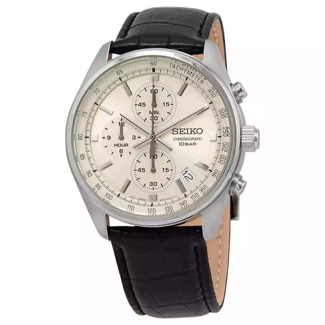 Seiko Men's Chronograph Quartz Champagne Dial Watch - SSB383P1 NEW