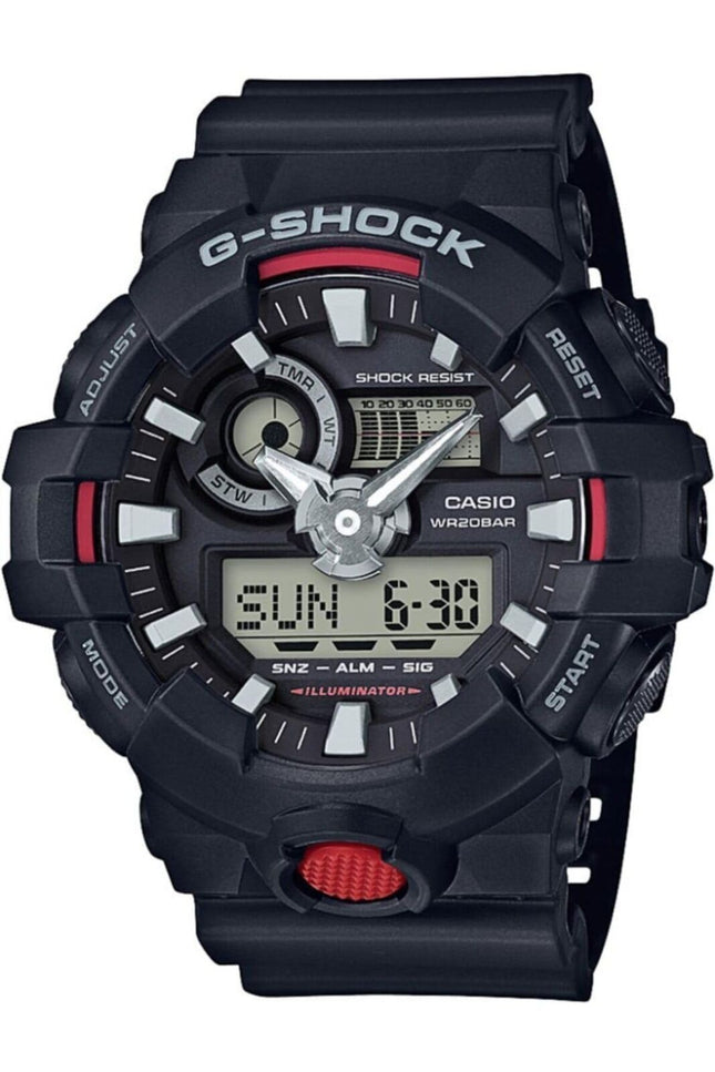 Casio Men's Watch -Digi Super LED 3D Black/Red GA-700-1AHDR