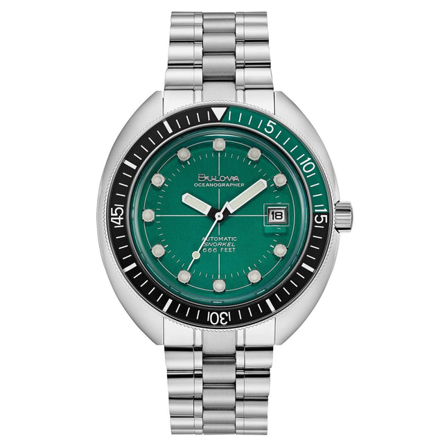 Bulova Men's Oceanographer Automatic Watch, Green Dial 96B322