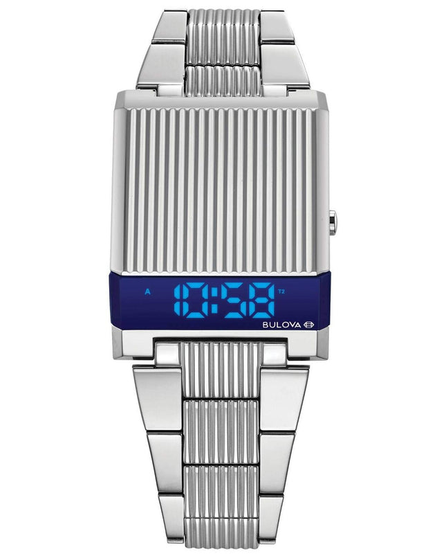 Bulova Mens Archive Series LED Computron Stainless Steel Watch 96C139