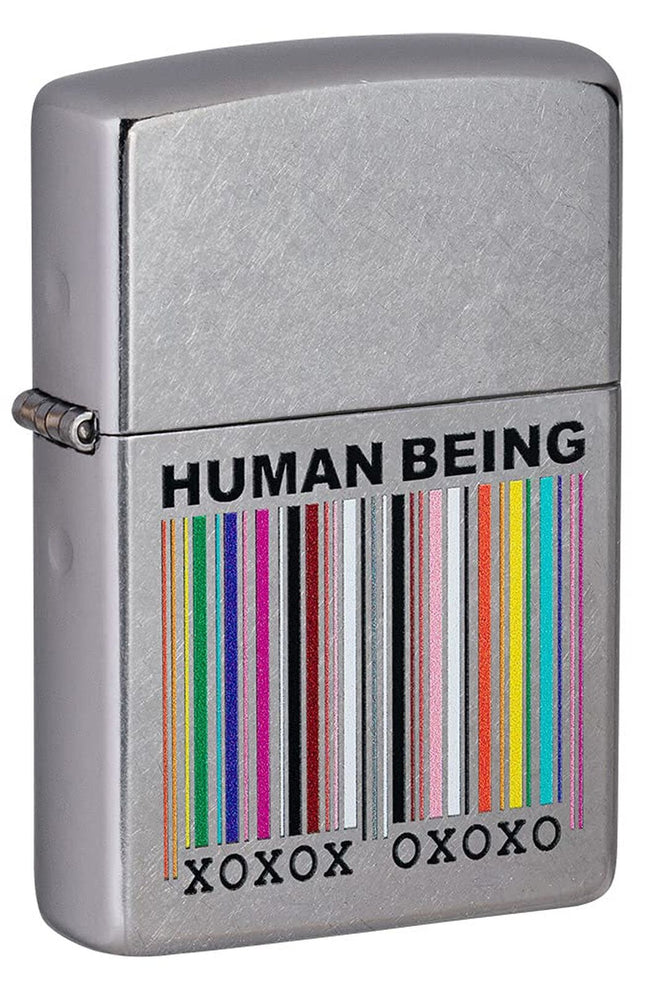 Zippo Human Being Design Street Chrome Pocket Lighter 49578-089194
