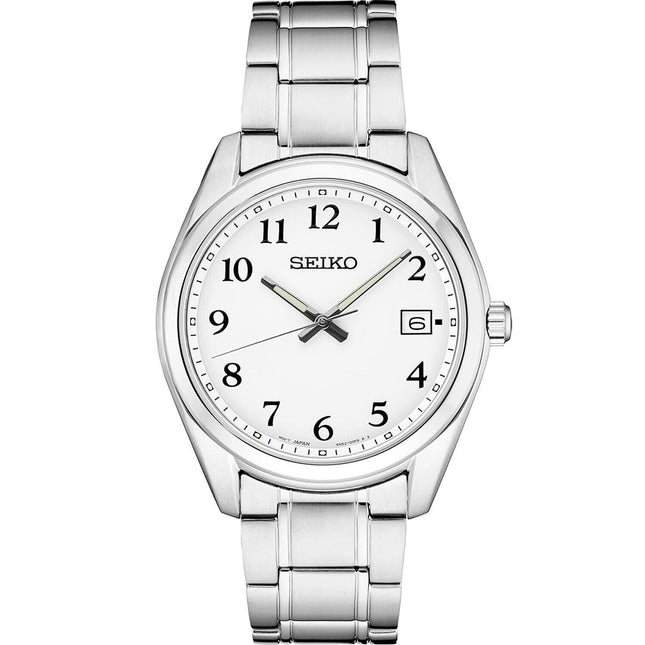 SEIKO Men's Core Quartz White Dial Watch SUR459P1