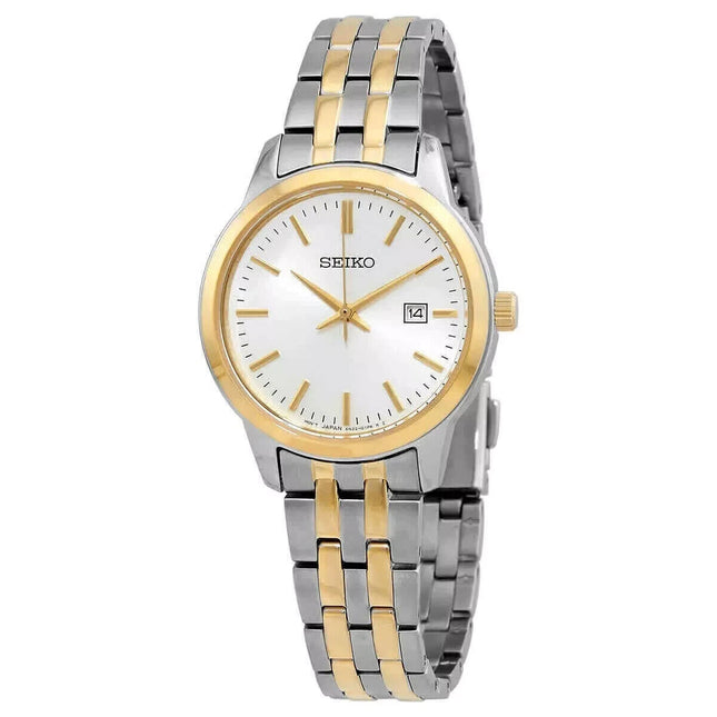 Seiko Ladies Classic Quartz White Dial Two-tone Watch - SUR410P1