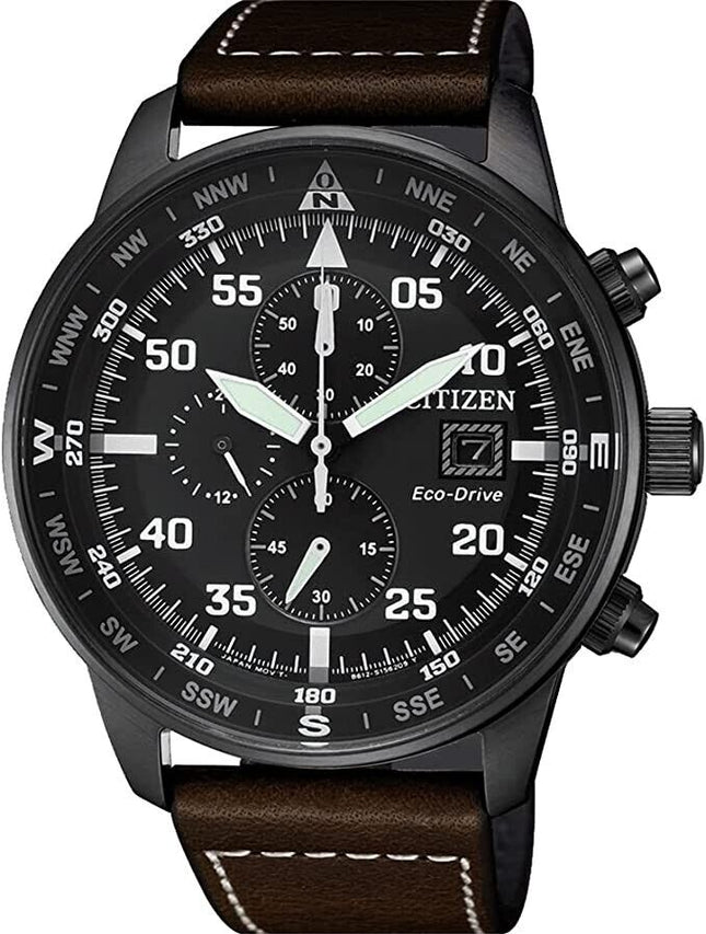 Citizen Men's Aviator Chronograph Black Dial Eco-Drive Watch - CA0695-17E