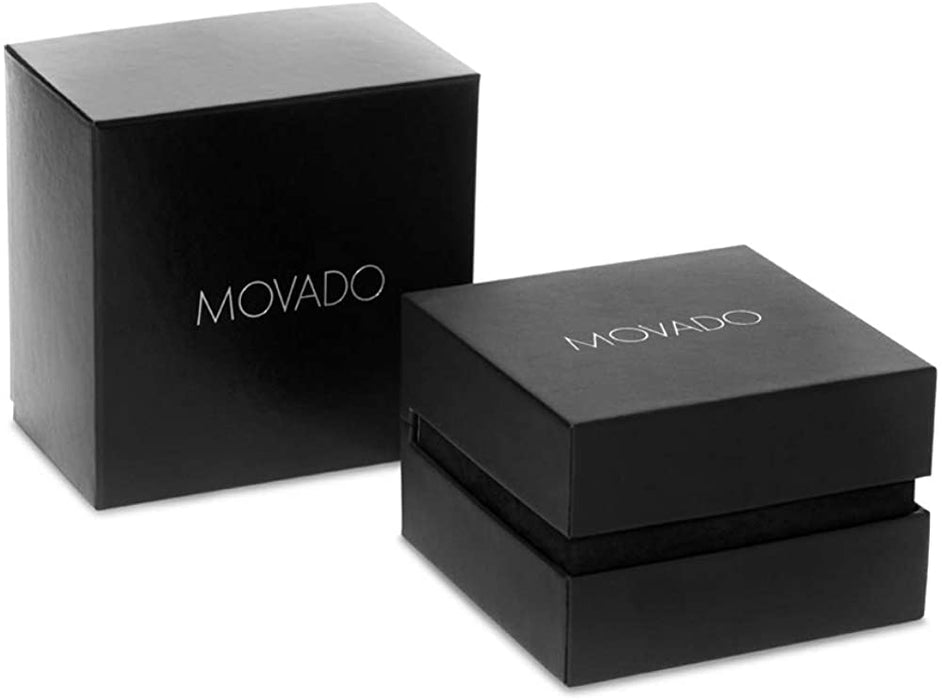 Movado Women's Modern Classic Stainless Steel Watch with Museum Dial, Black/Silver/Grey (607101)