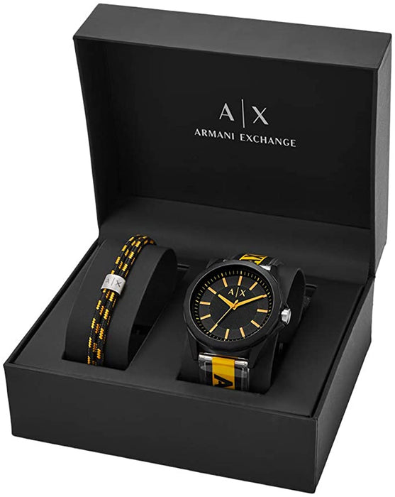 Armani Exchange Men's Three-Hand Black-Tone Nylon Watch AX7114