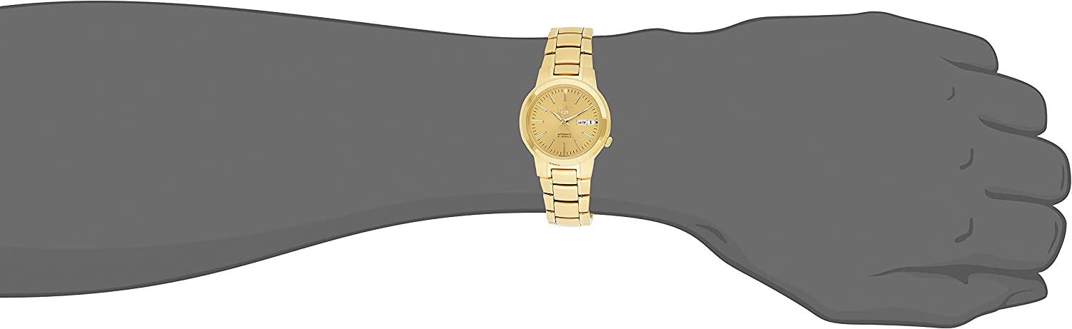 Seiko Men's SNKA10 Seiko 5 Automatic Gold Dial Gold-Tone Stainless Steel Watch