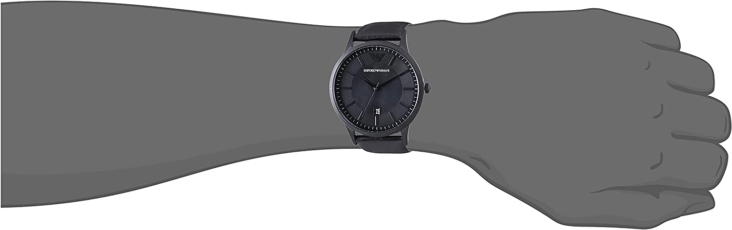 Emporio Armani Men's Renato Three-Hand Date Black-Tone Stainless Steel Watch AR11276