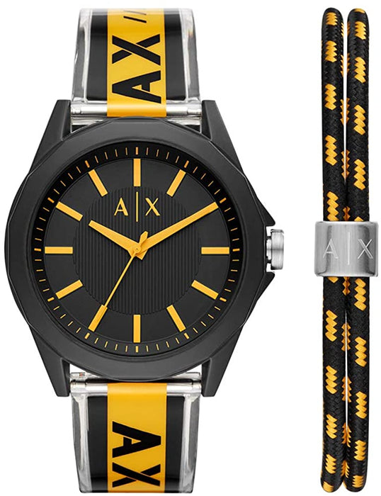 Armani Exchange Men's Three-Hand Black-Tone Nylon Watch AX7114