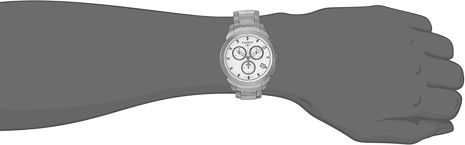Tissot Men's T0694174403100 Quartz Titanium White Dial Chronograph Watch