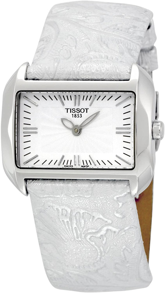 Tissot Women's T023.309.16.031.02 T-Wave White Dial Leather Strap Watch