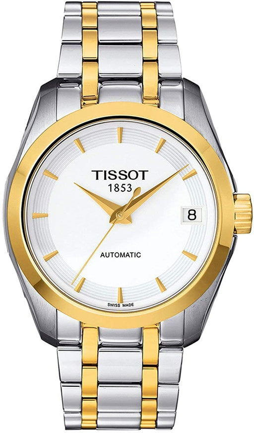 Tissot Couturier Automatic White Dial Two-tone Ladies Watch T0352072201100