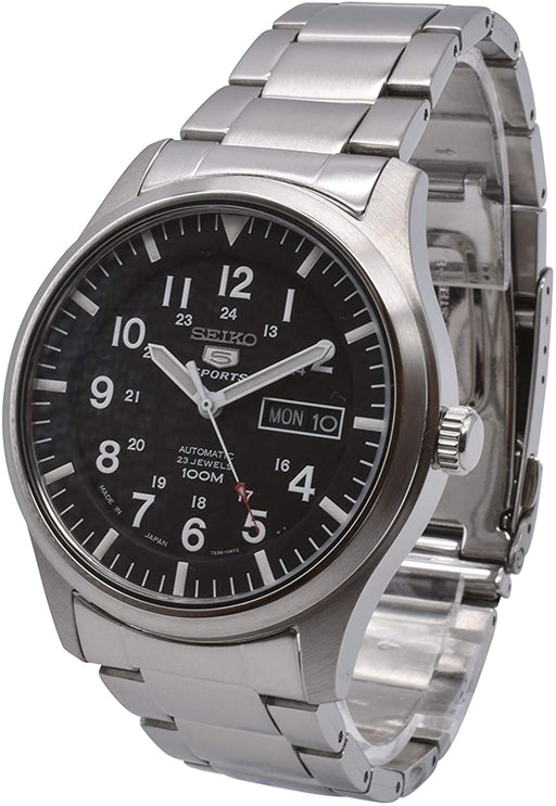 SEIKO Men's SNZG13 SEIKO 5 Automatic Black Dial Stainless-Steel Bracelet Watch