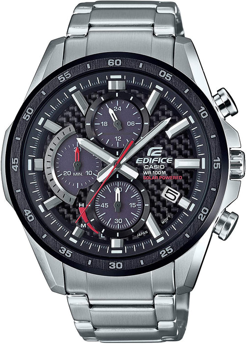 Casio Men's Edifice Stainless Steel Quartz Watch with Stainless-Steel Strap, Silver, 22 (Model: EQS-900DB-1AVCR)