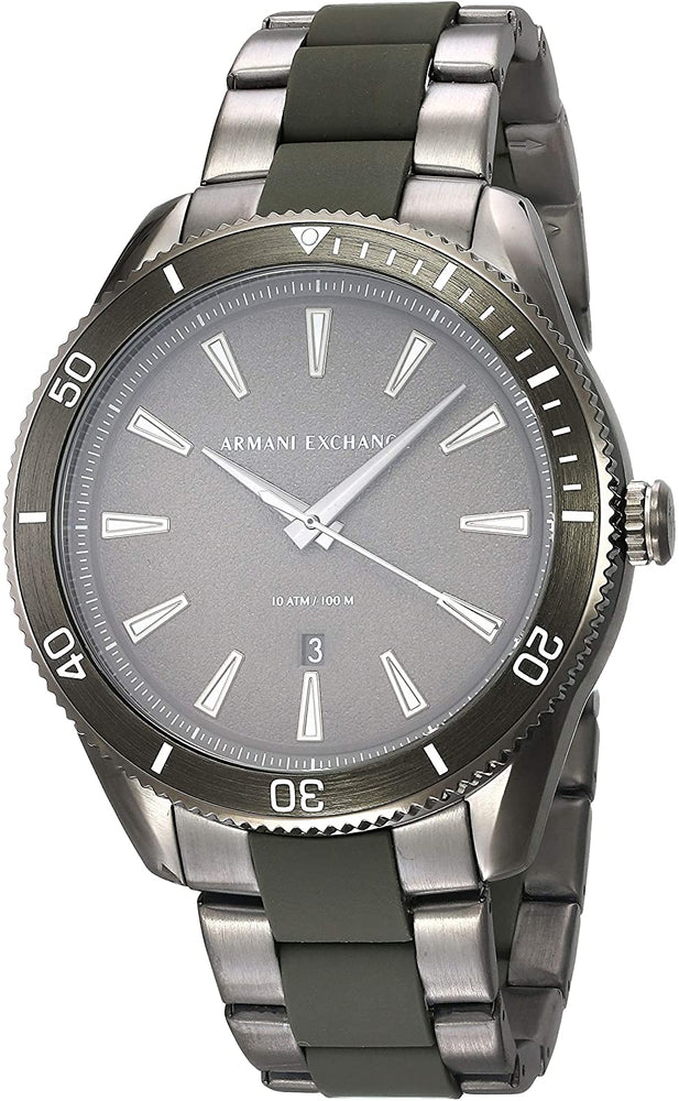 Armani Exchange Men's Three-Hand Date Gunmetal-Tone Stainless Steel Watch AX1833