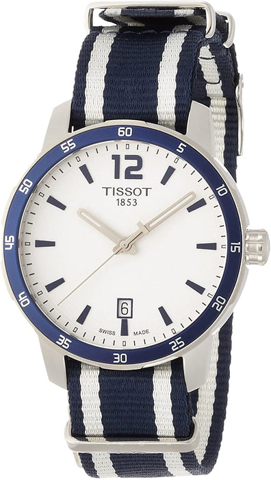 Tissot Men's Quickster Stainless Steel Quartz Watch with Nylon Strap, White, 18 (Model: T0954101703701)