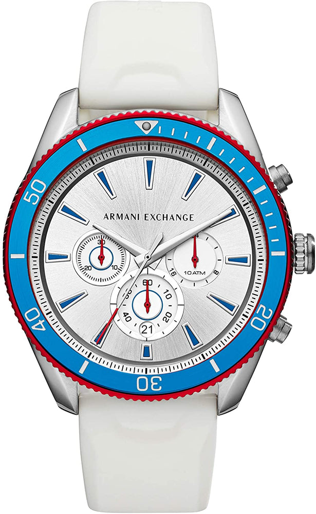 Armani Exchange Mens Chronograph Quartz Watch with Silicone Strap AX1832