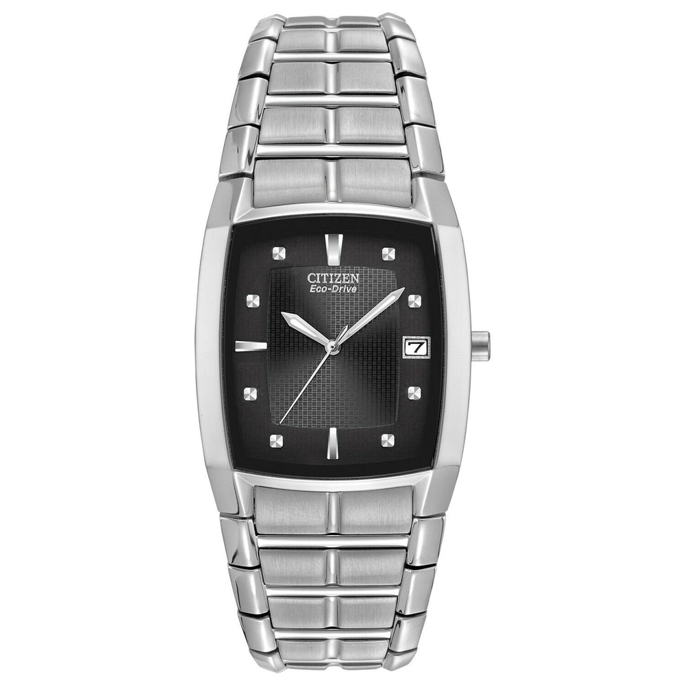 Citizen Men's Eco Drive Black Dial Stainless Steel Watch - BM6550-58E NEW
