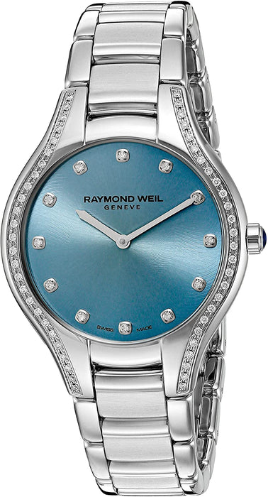 Raymond Weil Women's Noemia Swiss-Quartz Watch with Stainless-Steel Strap, Silver, 18 (Model: 5132-STS-50081)